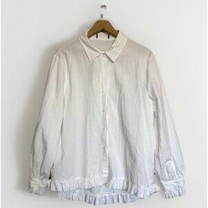 Unbranded Blouse Women Large White Flax Natural Material Oversized Lagenlook